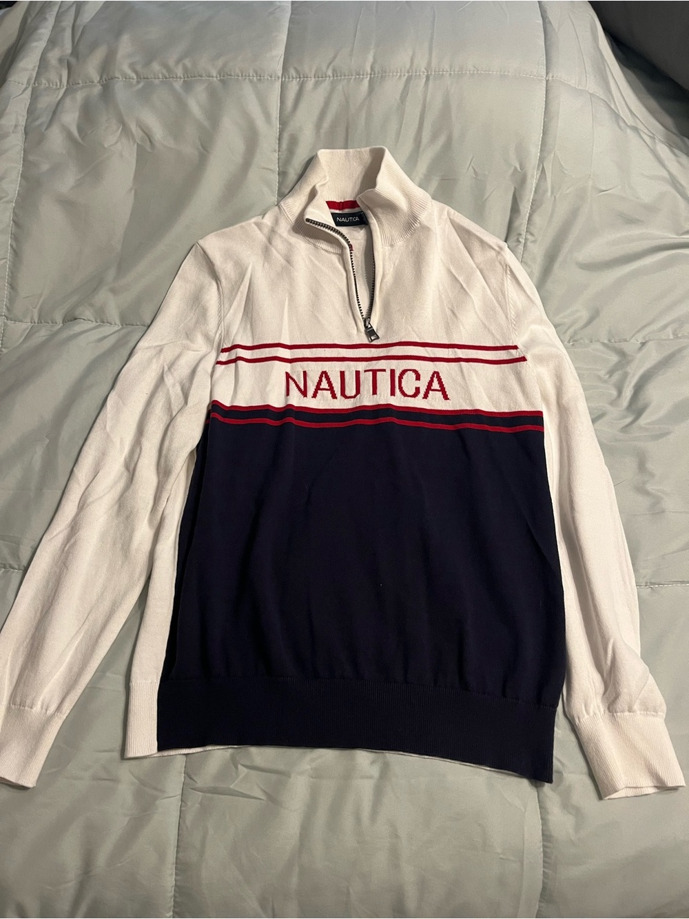 Men’s Medium Nautica Branded Long Sleeve Quarter Zip New